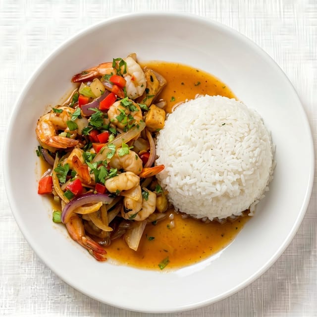 Saltado De Camarones.